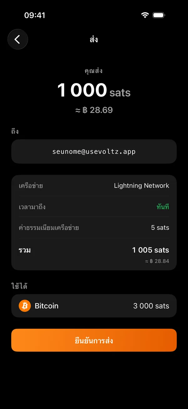 หน้าส่งของ Voltz สำหรับวางใบแจ้งหนี้หรือที่อยู่